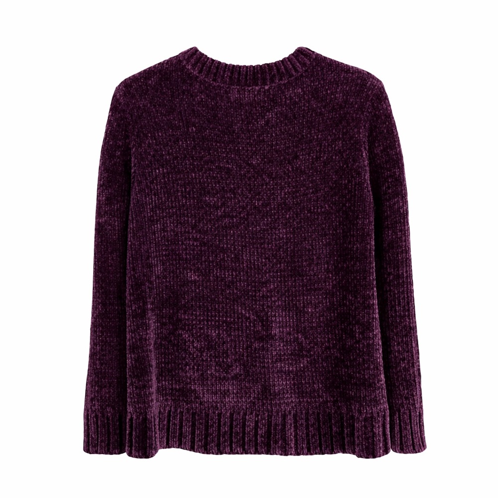 Orvis Women's Rich Purple Crew Neck Sweater Size Medium - Picture 3 of 5